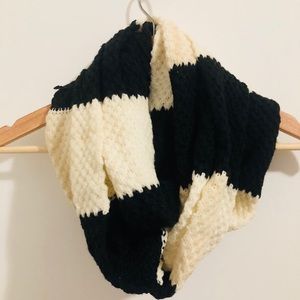 White and Black Infinity Scarf
